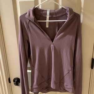 Purple Lululemon quarter-zip pullover